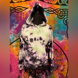 Zine Womens blue tie dye hoodie small